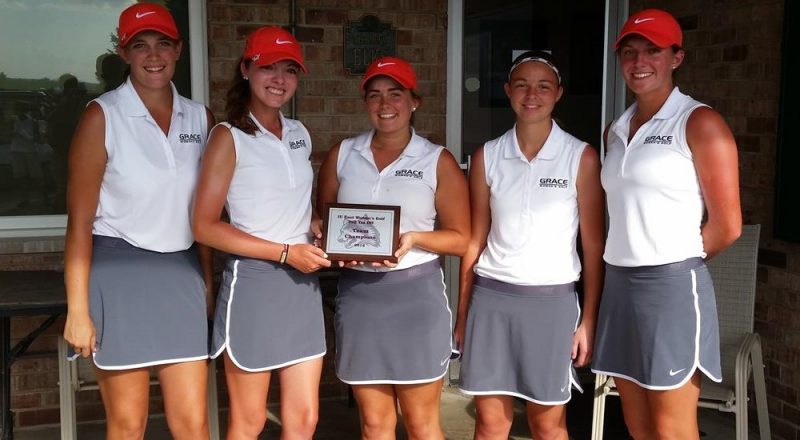 The Grace College women's golf team won the program's first-ever invitational championship Friday (Photo provided by the Grace College Sports Information Department)