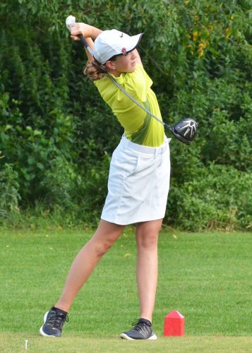 Braedyn O'Dell led Northridge with a 42 during Tuesday's match at McCormick Creek with NorthWood and Wawasee. (Photos by Nick Goralczyk)