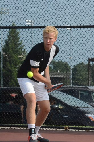 Andrew Gauger competes at No. 2 singles for Warsaw.