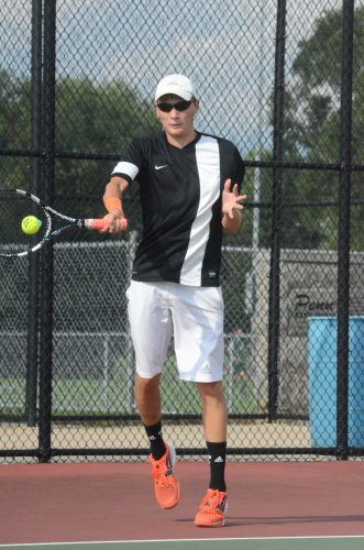 David Homme rallied for a three-set win at No. 3 singles for Warsaw Thursday night at Penn.