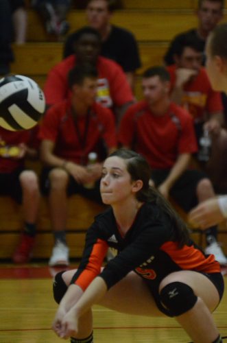 Brynn Durecki makes a pass for the Tigers.