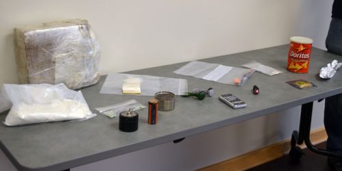 Nethaway and Cochran had examples of drug paraphernalia so those gathered could see what to look for.