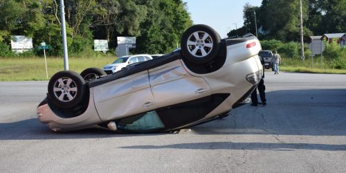 The driver of this vehicle was transferred with injuries. 