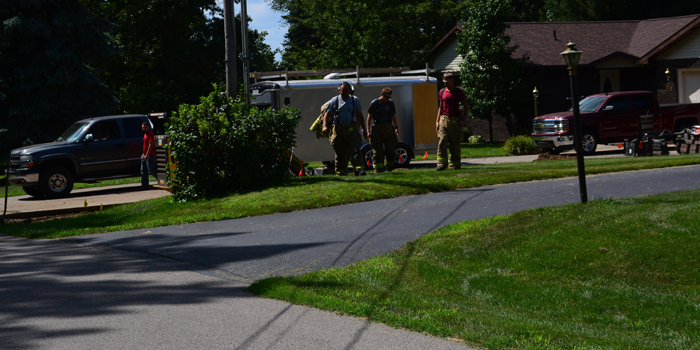 Firemen responding to gas leak. (Photos provided by Melissa Sorensen)