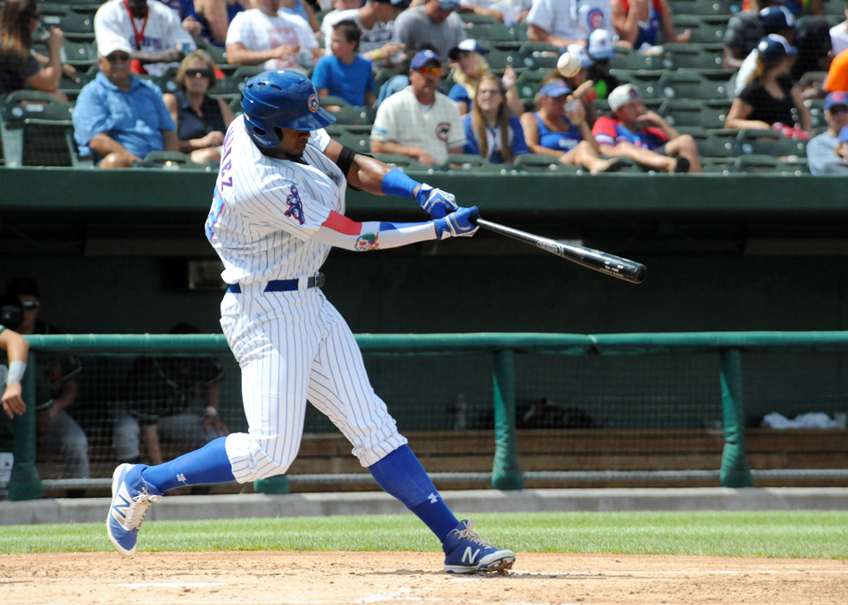 South Bend Cubs outfielder Eloy Jimenez was awarded several honors by the Midwest League, including Player of the Year. (File photo by Mike Deak)
