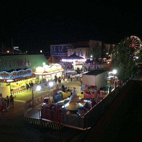 A view of the midway on Saturday evening at the Nappanee Apple Festival. (Photo courtesy of Tonya Rohr)