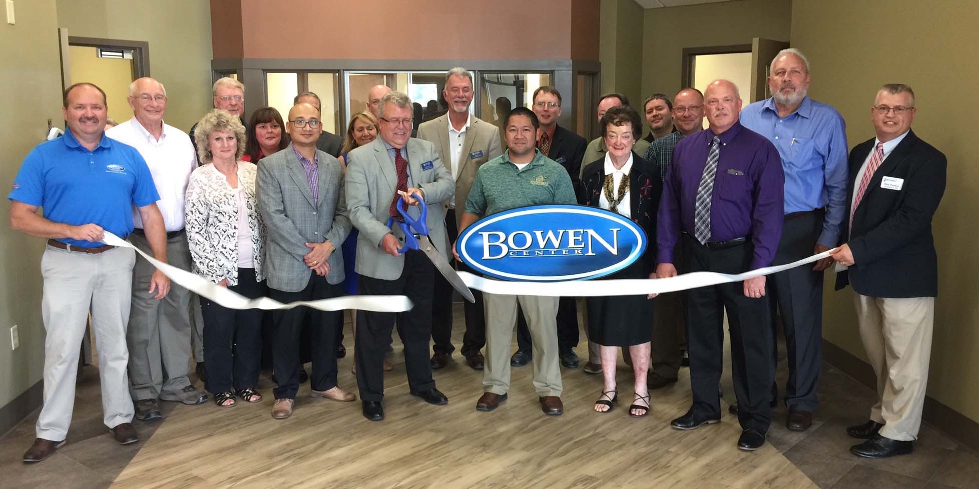 From left to right front row: Tim Nussbaum; Connie Harmon; Santash Maharjan; Kurt Carlson; Kim Nguyen; Janet Halderman and Dave Bailey. Row two left to right: Jim Fleck; Eric Helfrich; Stacey Lohse; Mary Gerard, Huntter Randall; Ron Clark; Jay Baumgartner; Jon Garber, City Council; Karl Rider; Dan Woods; Dan Carey; Tanner Babb and Rob Parker, President and CEO Kosciusko Chamber of Commerce.