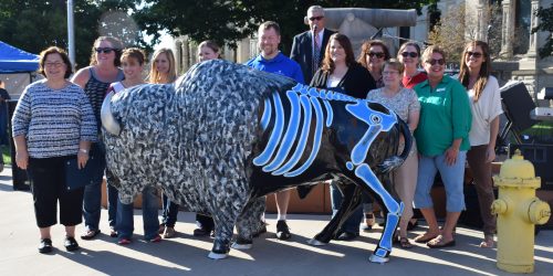 Commission members and members of the Zimmer-Biomet Creative Team were present at the unveiling. 