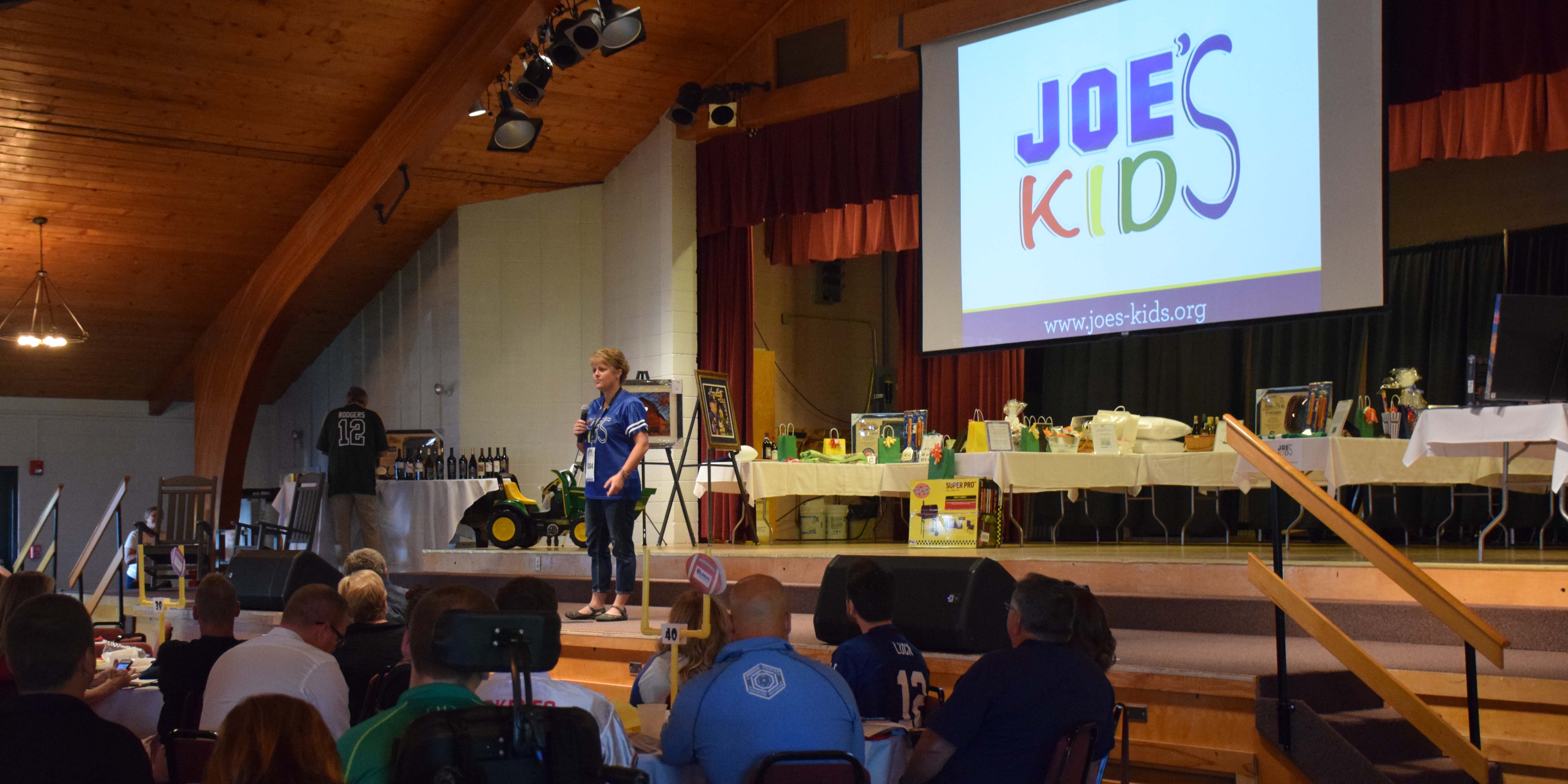 The whole evening was held to raise funds for Joe's Kids, a nonprofit organization providing physical, occupational and speech therapy for children with developmental delays.  