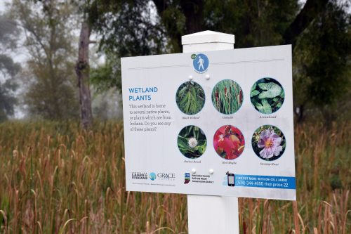 One of the education signs on the trail. (Photos by Maggie Kenworthy)