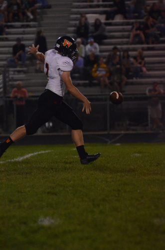 Andrew Mevis punts for the Tigers.