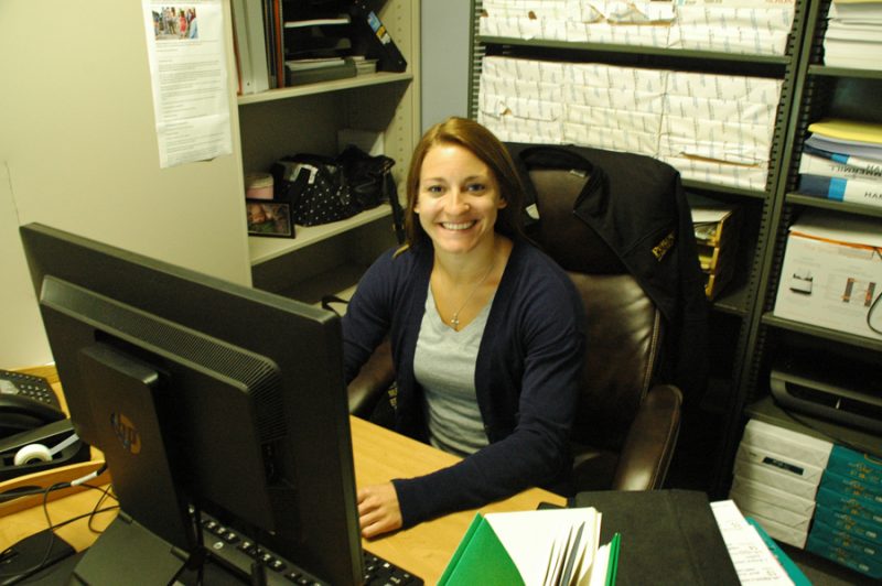 WELLNESS COORDINATOR — Betsy Hines’ parents, Doug and Lisa Hines, moved to Lake Wawasee from Frankfort three years before she relocated to Warsaw. She is now the Fulton County Purdue Extension community wellness coordinator. (Photo by David Hazledine)