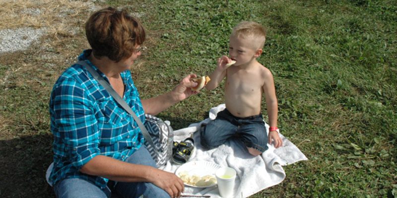 Bernice Anderson of North Webster enjoyed a burger with her grandson Bentley Malak.