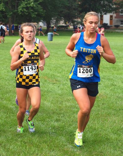 Whytnie Miller (at right) paced the Triton girls team.