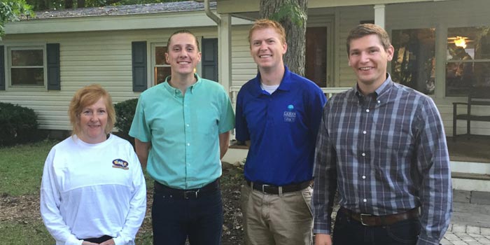 Pictured at the Wawasee Area Conservancy Foundation are Heather Harwood, Executive Director, Wawasee Area Conservancy Foundation; Ryan Workman, City of Warsaw; Dr. Nathan Bosch, Director, Center for Lakes and Streams at Grace College; Seth Bingham, Grace College Student