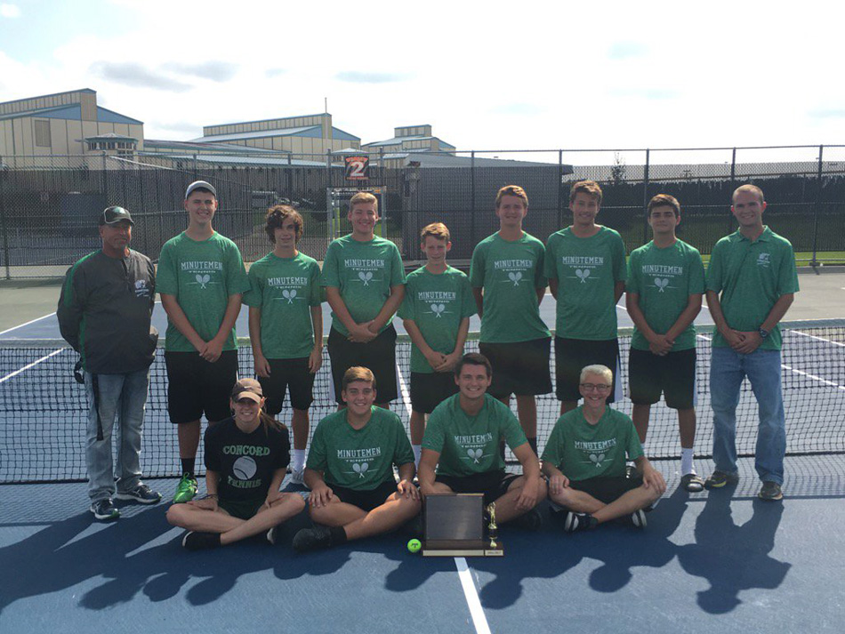 Concord's boys tennis team won the team title at the Northern Lakes Conference Boys Tennis championships Saturday afternoon at Warsaw. (Photo courtesy the Warsaw Athletic Department Twitter)