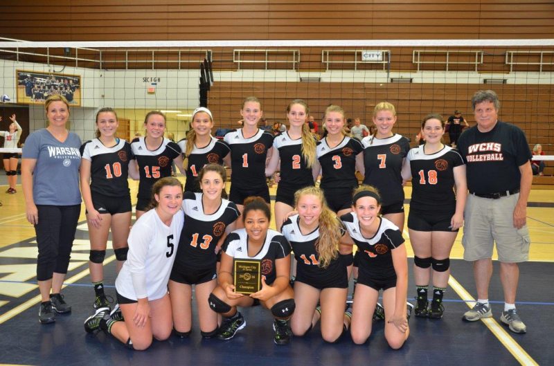 The Warsaw JV volleyball team, coached by Chandra Hepler, won the Michigan City Invitational on Saturday. The JV Tigers are now 13-1 on the season (Photo provided by Doug Dickerhoff)