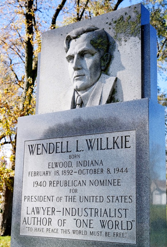 Wendell Willkie Park features this monument to the 1940 presidential candidate. Photo by Laura Harris.