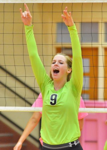 Ella Cunningham celebrates during Concord's win in game one Thursday night. (Photos by Nick Goralczyk)