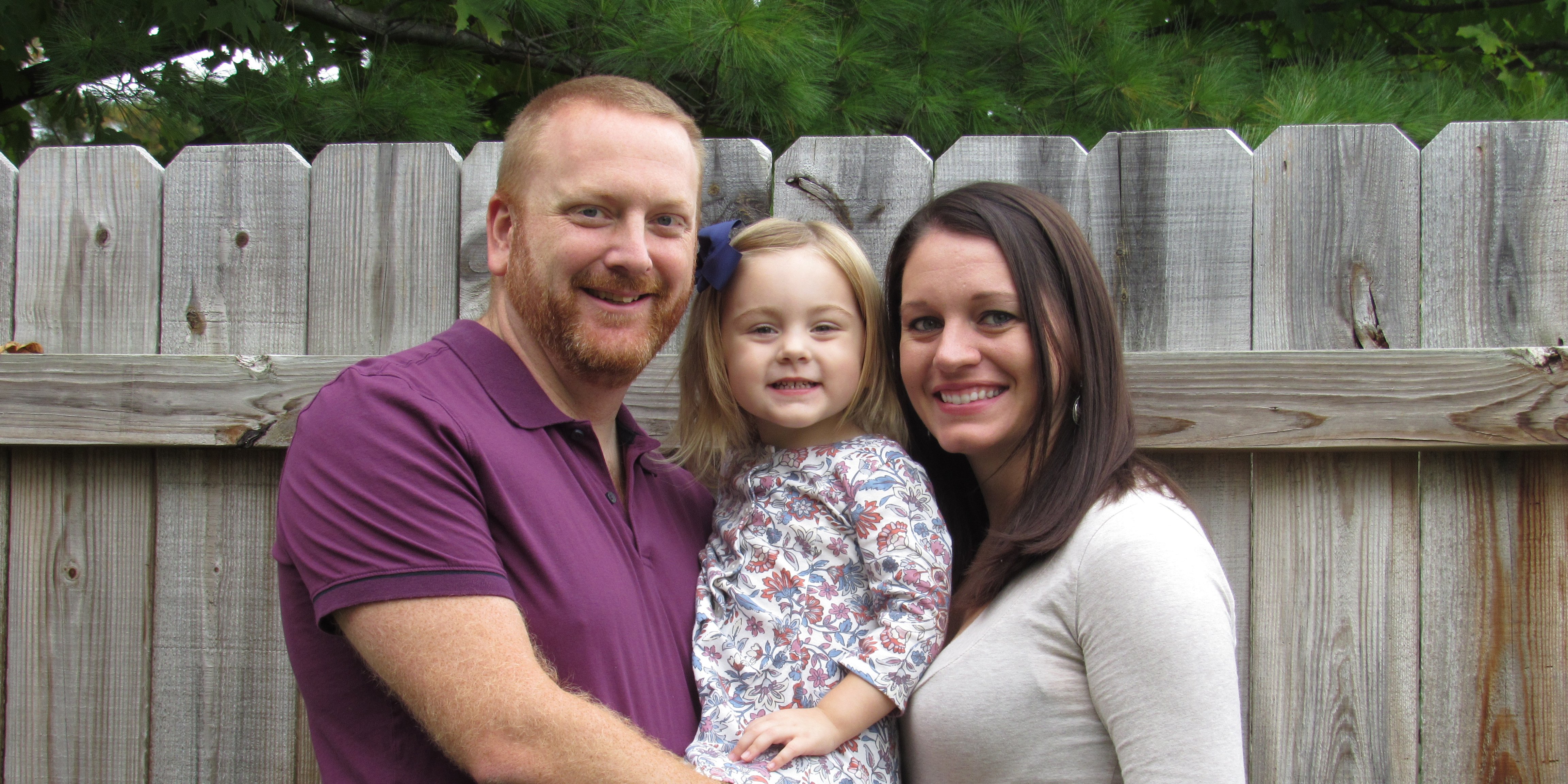 Pictured, from left, are Nate Gernert, daughter, Aubriana and wife, Jenn.