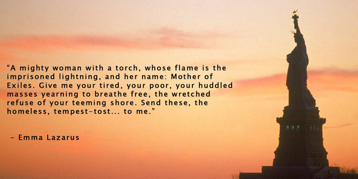 Excerpt from Emma Lazarus' poem