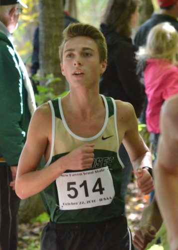 Wawasee's Spencer Hare makes his way through a stretch of the woods during Saturday's race at the New Haven Semi-State. (Photos by Nick Goralczyk)