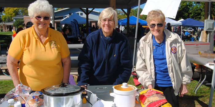 Syracuse Lions Club sold hot dogs and sloppy joes. Lions members, from left, are Doris Yoder, Barb Grumme and Ann Haffner.