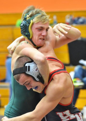 Wawasee's Braxton Alexander went 5-0 at 120 in Saturday's invite. He was one of four weight class champions for the Warriors. 