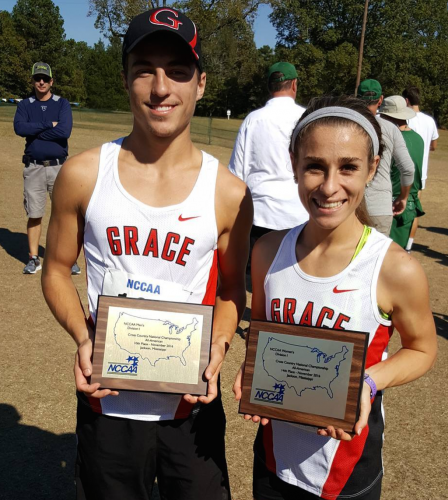 ... (left) and ... earned All-American honors for Grace College at the ..