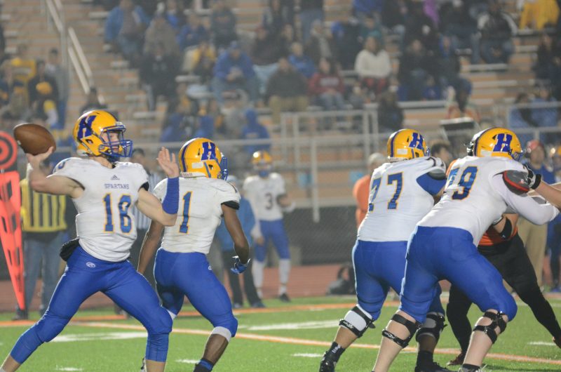 Homestead quarterback Jiya Wright threw two touchdown passes and ran for three mores scores Friday night.