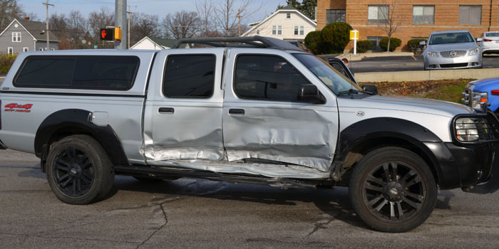 One of the vehicles involved in the accident.