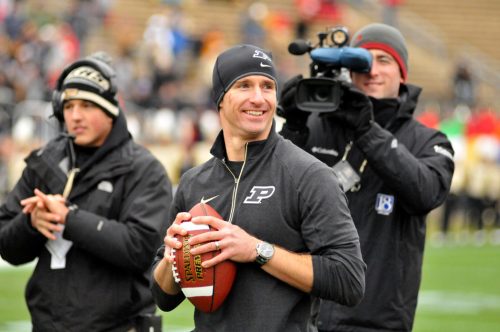 Purdue alum and New Orleans Saints quarterback Drew Brees was on hand Saturday afternoon. 