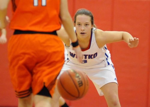 Whitko's Emalee Duggins digs in.