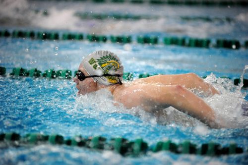 Wawasee's Spencer Naugler gets along in the butterfly.