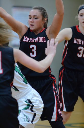 Taitlyn Trenshaw plays some tough defense.