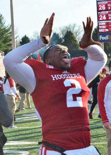 TJ Simmons and the Indiana Hoosiers football team will meet Utah in the Foster Farms Bowl on Dec. 28. (File photo by Nick Goralczyk)