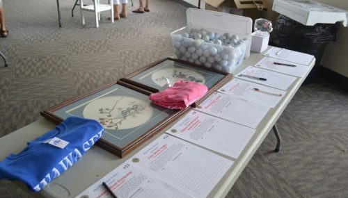 Auction items at the annual Stan Fox Memorial Silent Auction.