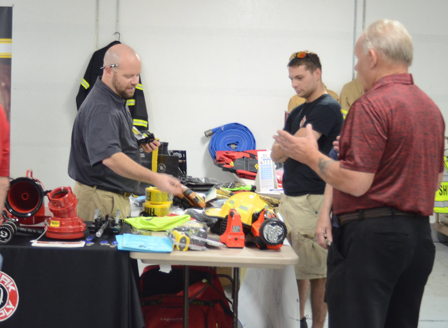 Firefighters have an opportunity to check out products from a number of vendors at the annual fish fry association meeting,