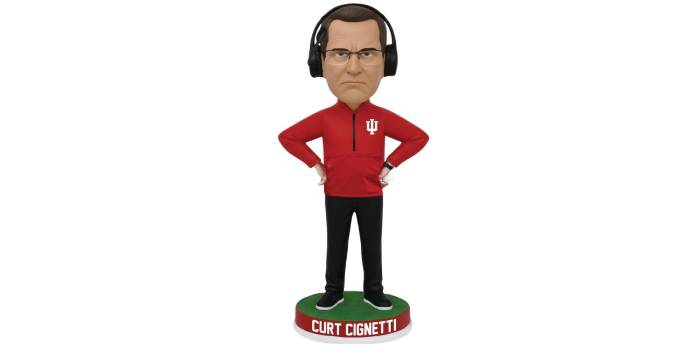 New Coach Curt Cignetti Indiana Hoosiers Bobblehead Unveiled, Proceeds Going to Riley Children’s Hospital